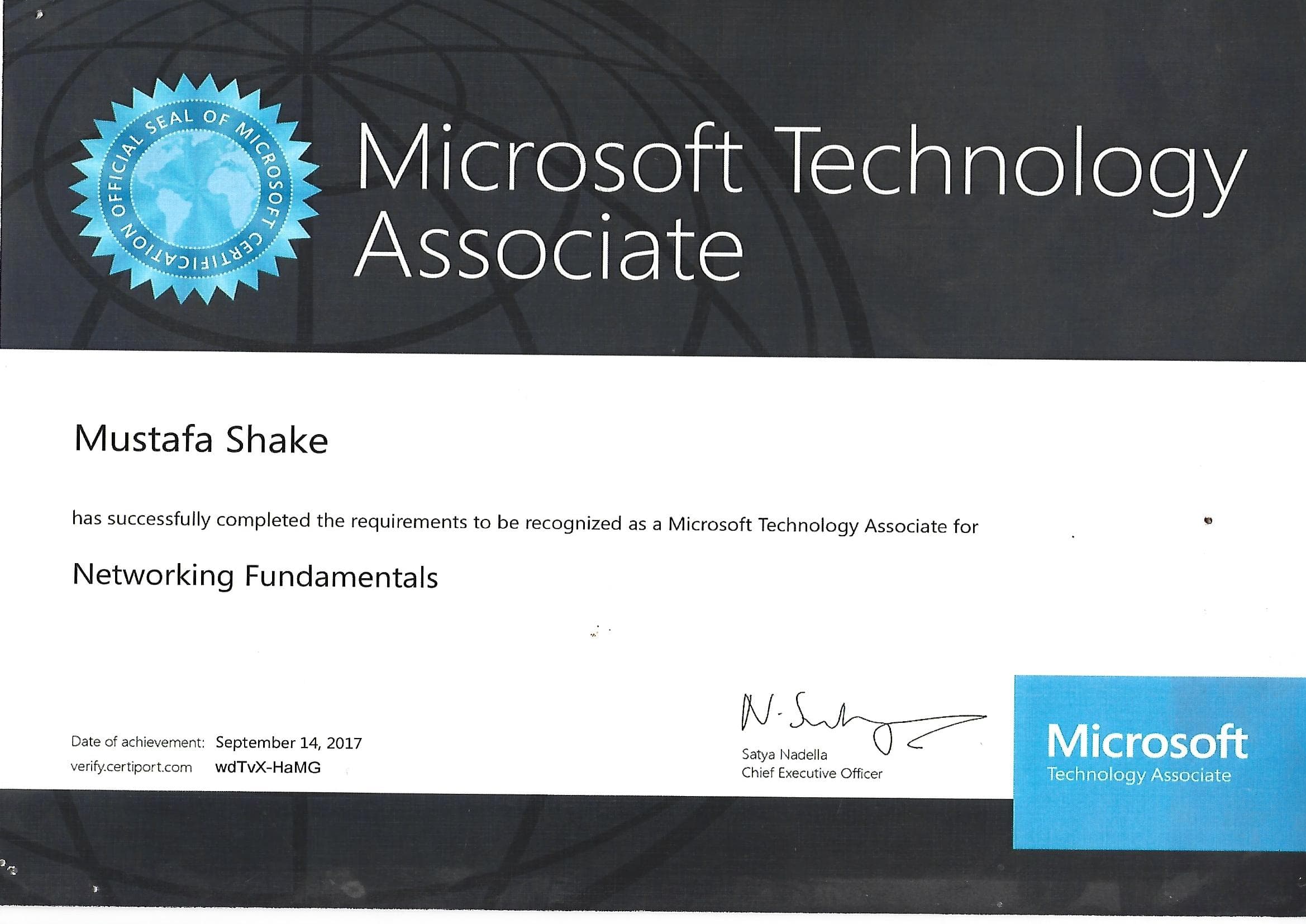 Microsoft professional certificate displayed for SEO proof